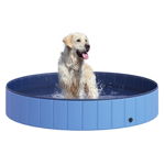 Piscina pentru caini, Zakito Europe, PVC, pliabil, antiderapant, albastru, 160x30cm