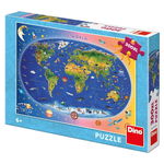 Puzzle XL Dino Harta Lumii 300 Piese, Dino