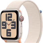 Apple Apple Watch SE (2023), GPS, Cellular, Carcasa Starlight Aluminium 44mm, Starlight Sport Loop, Apple
