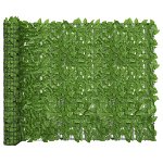 vidaXL Балконски параван с тъмнозелени листа, 400x150 см, vidaXL