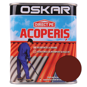 Vopsea Oskar Direct pe acoperis, maro roscat, exterior, 0.75 l, oskar
