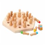 Joc de memorie Hexagonal Memory Chess, cu 24 pini, din lemn