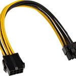 Akasa PCIe 8 pini - ATX/EPS 8 pini, 0,2 m, negru/galben (AK-CBPW23-20), Akasa