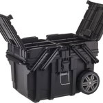 Cutie mobila cu roti pentru scule Keter 233843, policarbonat, 3 compartimente, 2 organizatoare, 6 cutii detasabile, Keter