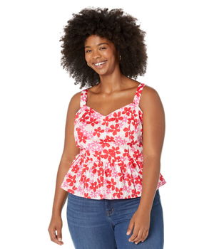 Imbracaminte Femei REIGNING CHAMP Plus Size Martie Tie Back Top in Exploded Daisies Pink Multi, REIGNING CHAMP