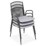Set mobilier gradina/terasa, 4 scaune + masa, Berlin, otel, negru/gri, Maison