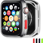 Set husa si folie de protectie pentru Apple Watch ZXK CO, silicon/sticla, transparent, 40 mm