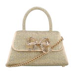 Self-Portrait The Bow Crystal Mini bag White