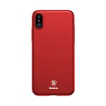 Carcasa iPhone X / XS Baseus Thin Red (anti-amprente)