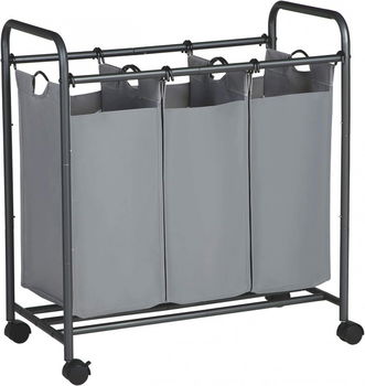Carucior de rufe cu 3 pungi detasabile SONGMICS, gri, metal/textil, 83,4 x 41,5 x 77,6 cm