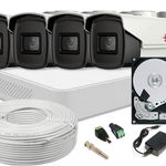 Kit supraveghere video Safer, 2 MP, 4 camere, IR 80m, DVR 4 canale, HDD 1 TB, SAF-4XFHDIR80ACC-1TB