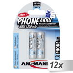 Acumulator/Incarcator 12x2 maxE NiMH bat. Mignon AA 1300 mAh DECT PHONE, Ansmann