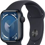 Apple Watch 9 GPS + Cellular 45mm Carcasa Aluminiu Midnight cu Sport Band Midnight M/L