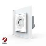 Senzor de Temperatura si Umiditate Livolo cu Rama din Sticla, Protocol Zigbee (Alb)