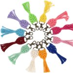 Set de 12 ciucuri pentru chei Yuikome, metal/textil, multicolor, 14 cm