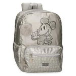 Rucsac Mickey Disney 100, cu compartiment laptop, gri argintiu, 42x32x15 cm 35923,21, Badenis Trading