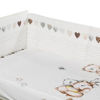 Lenjerie patut cu 5 piese 120x60 cm Balerina fond roz, Bebe Royal