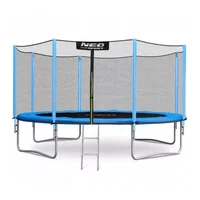 Trambulina de gradina cu plasa exterioara, stalpi si scara 374 cm (12FT) Neo-Sport NS-12Z181 - Albastru, Neo Sport
