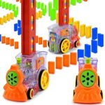 Tren Domino, electric, 50 de piese, cu efecte sonore, Multicolor, 