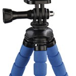 Selfie stick Hama Mini-trepied Flex pentru Smartphone si GoPro, 14cm, Albastru