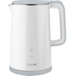 Fierbator Tefal Sense KO693110, 1800W, capacitate 1.5L, ecran digital, 5 trepte de temperatura, baza rotativa, interior inox, alb, Tefal