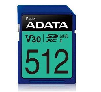 Card Premier Pro 512GB SDXC memory card (UHS-I (U3), Class 10, V30), ADATA