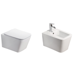 Set vas wc si bideu suspendat Fluminia Paris Alb, Fluminia