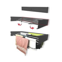 Uscator de rufe retractabil de perete 95 cm Indoor/ outdoor Design decorativ Economiseste spatiu Metal si aluminiu Max 20 kg rufe Neg Uscator de rufe retractabil de perete 95 cm Indoor/ outdoor Design decorativ Economiseste spatiu Metal si aluminiu Max 20 kg rufe Neg
