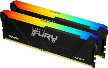 Kit Memorie RAM Kingston FURY Beast RGB 16GB 2x8GB DDR4 3200MHz CL16 Dual Channel KF432C16BB2AK2/16
