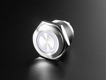 Buton metalic RGB cu mentinere cu protectie la intemperii - 22mm