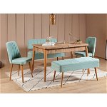 Set masă și scaune extensibile (5 bucăți) Vina 0701 - 4 - Anthracite, Atlantic Extendable Dining Table & Chairs Set 2, Stejar, 77x75x120 cm, Vella