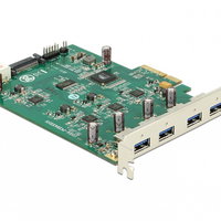 PCI Express Card cu 4 x USB 3.0 externe Quad Channel, Delock 89325, Delock