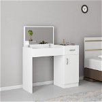 Masa de toaleta / machiaj cu oglinda Inci, Arnetti, 107.5 x 37.6 x 74.2 cm, alb, Arnetti