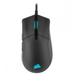 Mouse gaming Corsair Sabre PRO RGB Champion Series ultrausor 74g iluminare RGB cablu tip paracord Negru