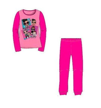 Pijama fetite LOL Surprise Colectia Let's be Friends, Bluza si Pantaloni, 100% bumbac 110 - 116 cm, LOL Surprise