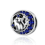 Talisman din argint 925 cat and blue star, BijuteriidinArgint.ro