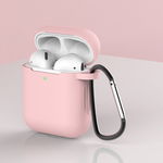 Carcasa cu carabiniera Silicone Soft Case D compatibila cu Apple AirPods 1/2 Pink, OEM