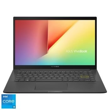 Laptop ultraportabil ASUS Vivobook 14 K413EA cu procesor Intel® Core™ i5-1135G7, 14", Full HD, 16GB, 512GB SSD, Intel Iris Xᵉ Graphics, No OS, Indie Black
