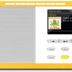 Radio cu ceas TechniSat Digitradio Kira 1, DAB+, portabil, 1W, functie snooze/timer, galben/alb, TechniSat