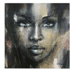 Tablou canvas portret acrilic femeie, negru 1327 - Material produs:: Poster pe hartie FARA RAMA, Dimensiunea:: 80x80 cm, 