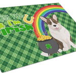 Caroline`s Treasures Brindle Cardigan Corgi St Patrick`s Day glass cutting board large Multicolore 12H x 16W, 