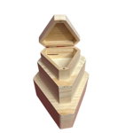 Set engross 3 cutii lemn natur triunghiulare, 