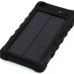 Baterie externa PowerNeed 8000mAh cu panou solar, Negru