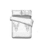 Lenjerie de pat albă din bumbac pentru pat de o persoană 155x220 cm My Deer Friend – AmeliaHome, AmeliaHome