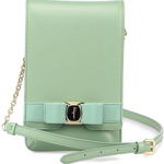 Salvatore Ferragamo Leather Smartphone Cover In Glacier Green 743389 Culoarea Green BM8300160