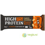 Bio Baton Proteic cu Unt de Arahide Invelit in Ciocolata Vegan Fara Gluten Roobar 40 g
