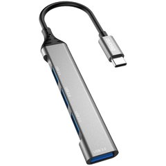 Cablu de date A16T, USB-C - 3x USB 2.0, 1x USB 3.0, Gri, Dudao