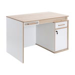 Masa de birou cu blat extensibil din pal, pentru tineret Dynamic White / Nature, L110xl71xH75 cm
