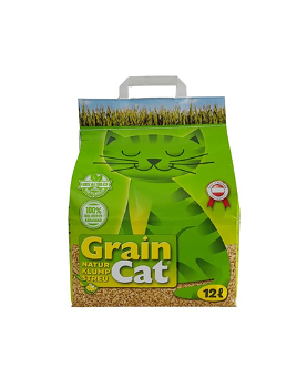 GUSSTO GrainCat 12 l (3,9 kg) asternut natural din cereale pentru litiera pisicilor, GRAIN CAT