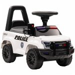 Masinuta electrica de politie Kinderauto Police 30W 6V cu megafon si music player, bluetooth, culoare Alb, Hollicy